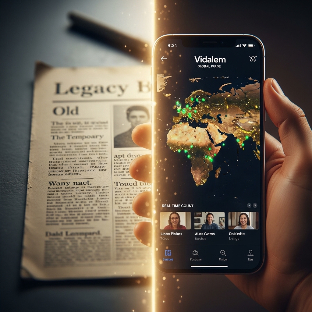 Comparação visual entre Vidalem e Legacy.com